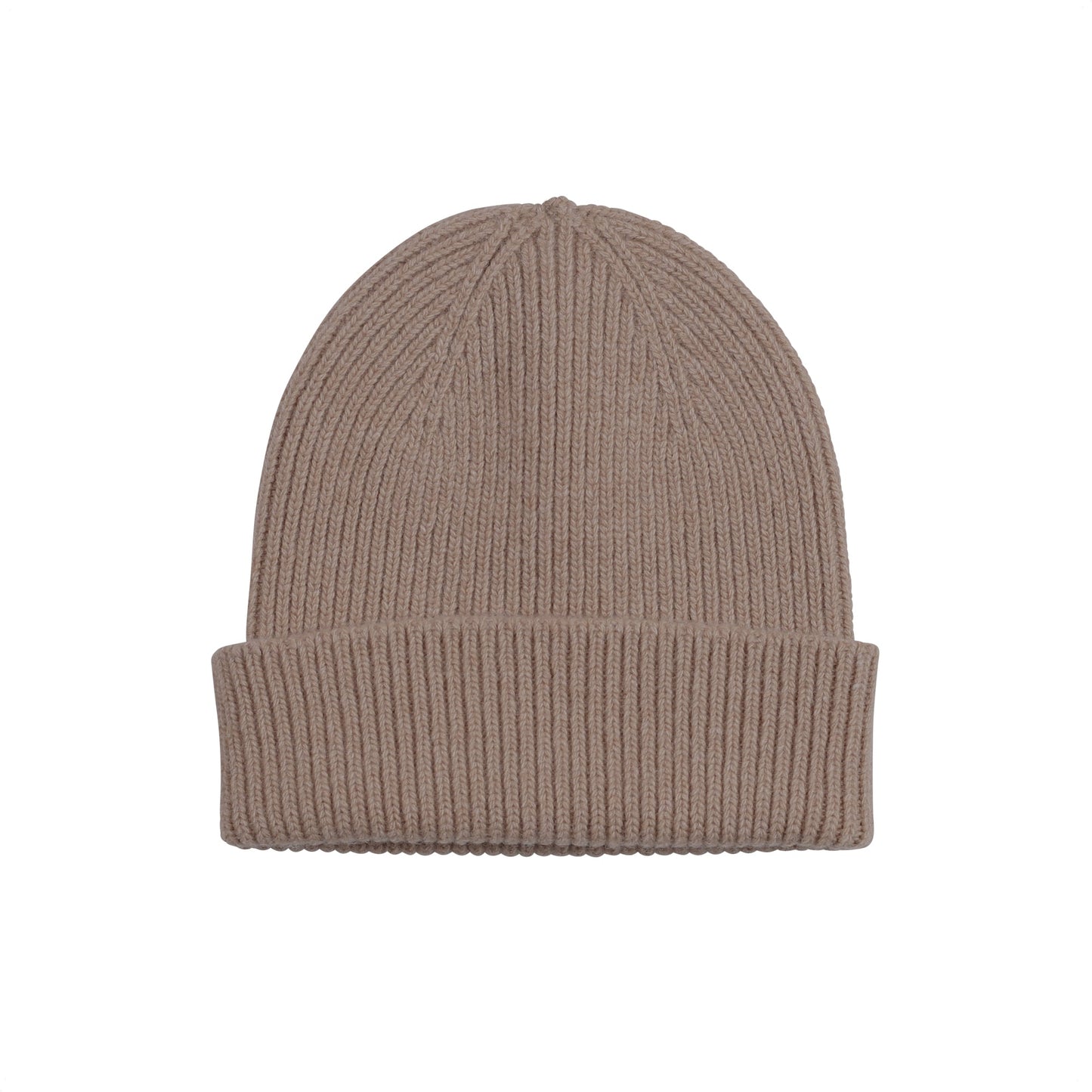Bonnet marron en laine mérinos recyclée - merino wool beanie warm taupe