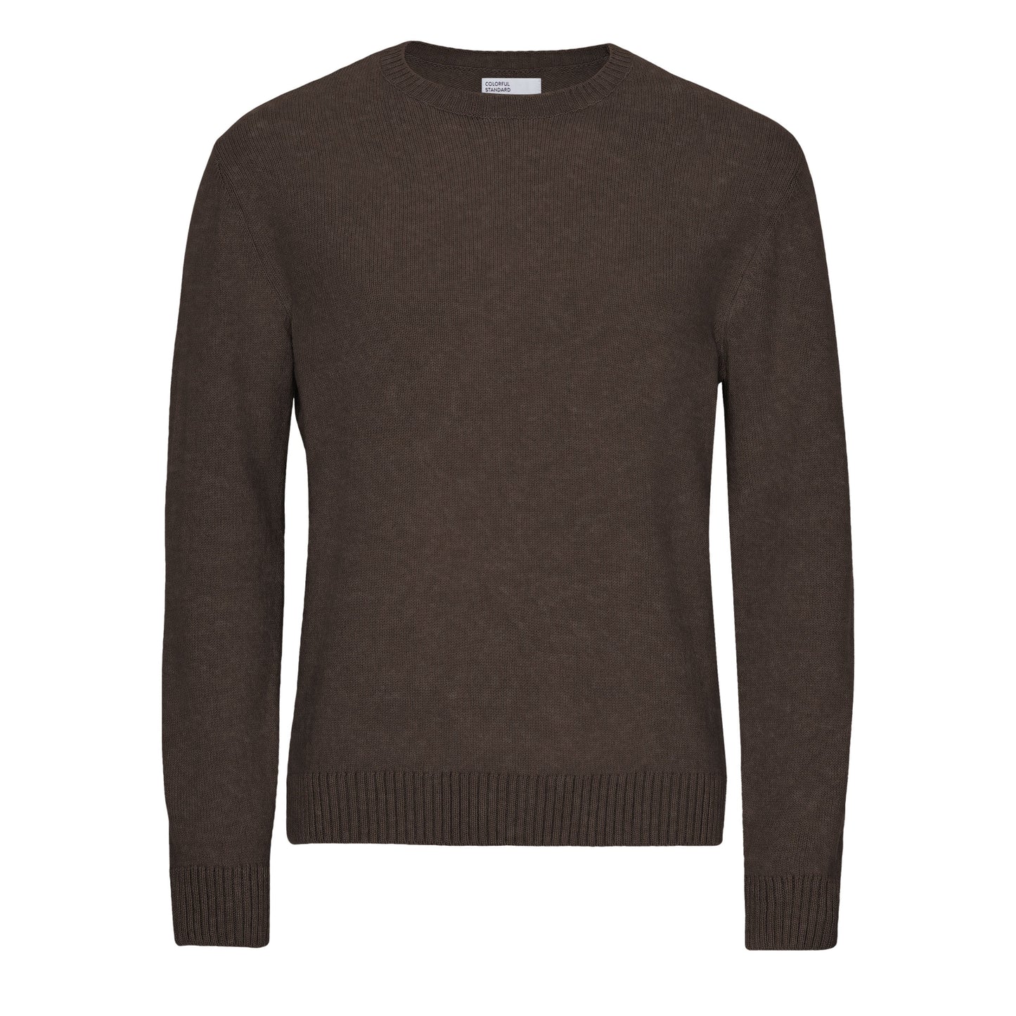 Pull en laine mérinos recyclée | marron "classic merino wool crew - coffee brown"