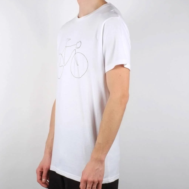 T-shirt blanc en coton bio vélo