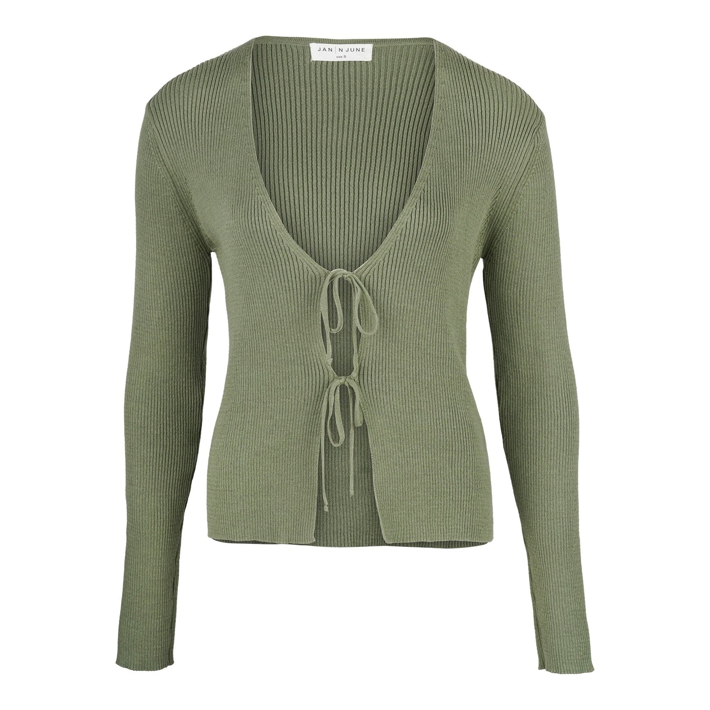 Cardigan à nouer en coton bio | vert "tangy sea spray"