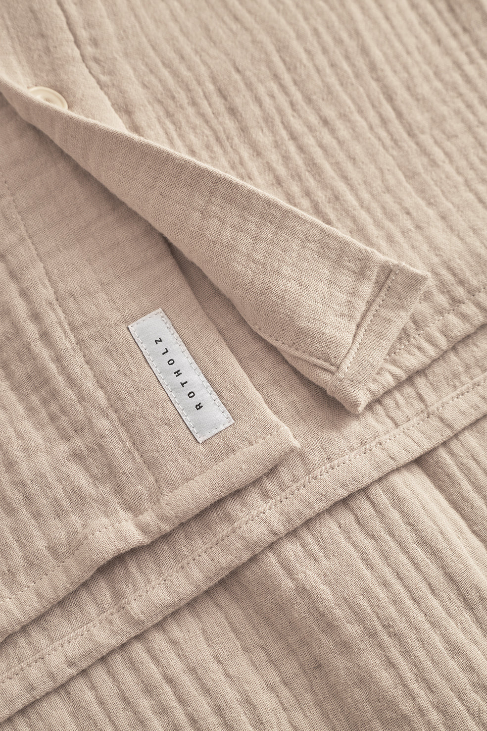 Chemise en coton bio | beige "casual shirt - washed sand"