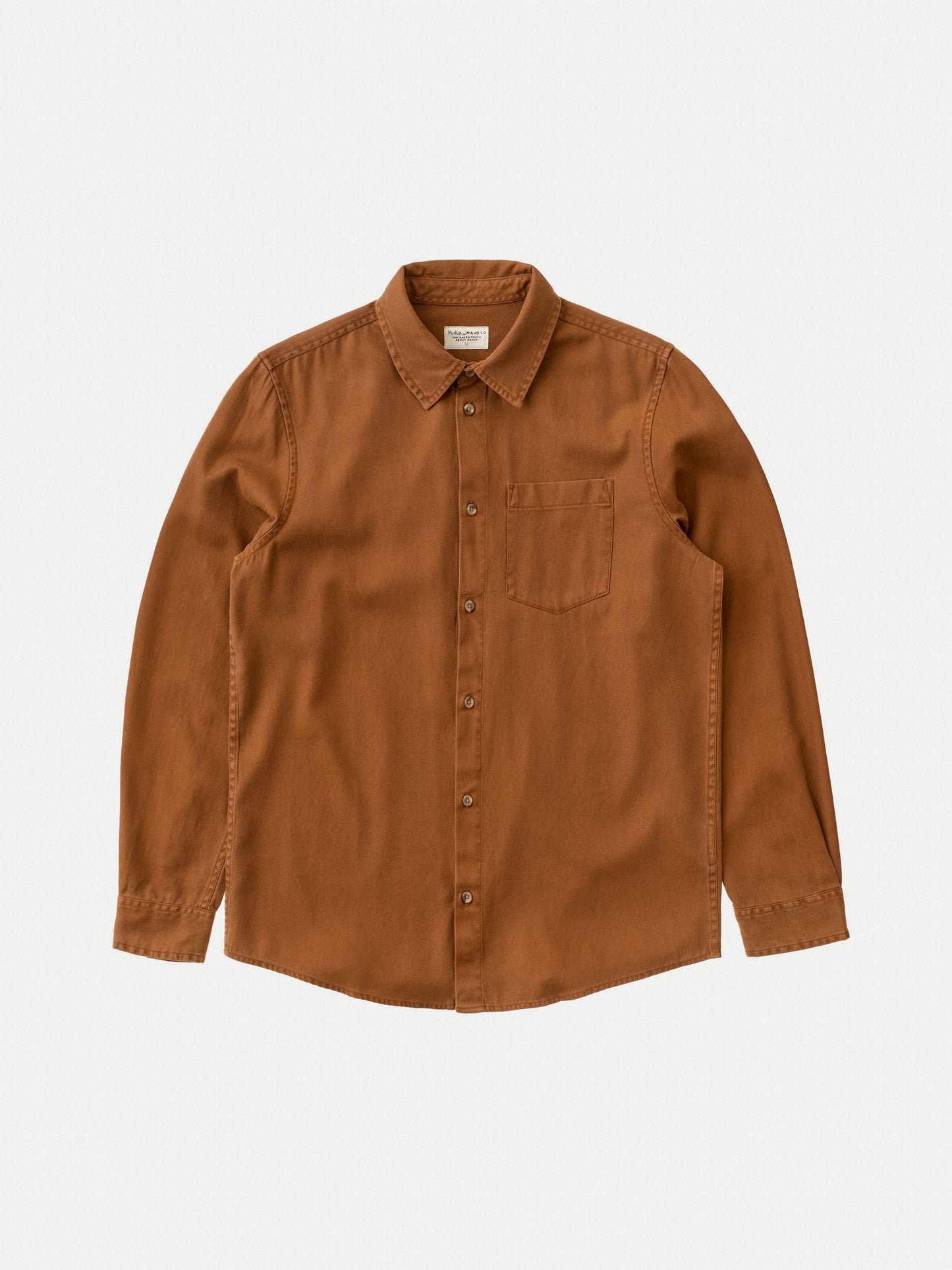 Chemise camel en coton bio et tencel - Chuck Fluid Twill cinnamon