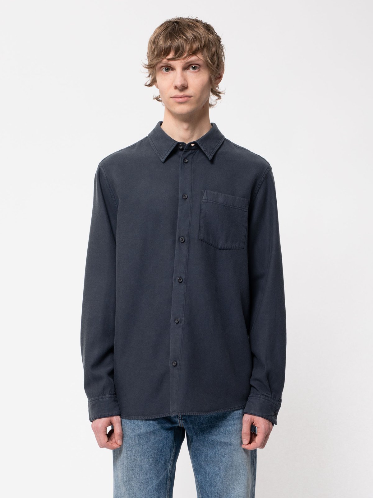 Chemise marine en twill de coton bio et tencel - Chuck fluid