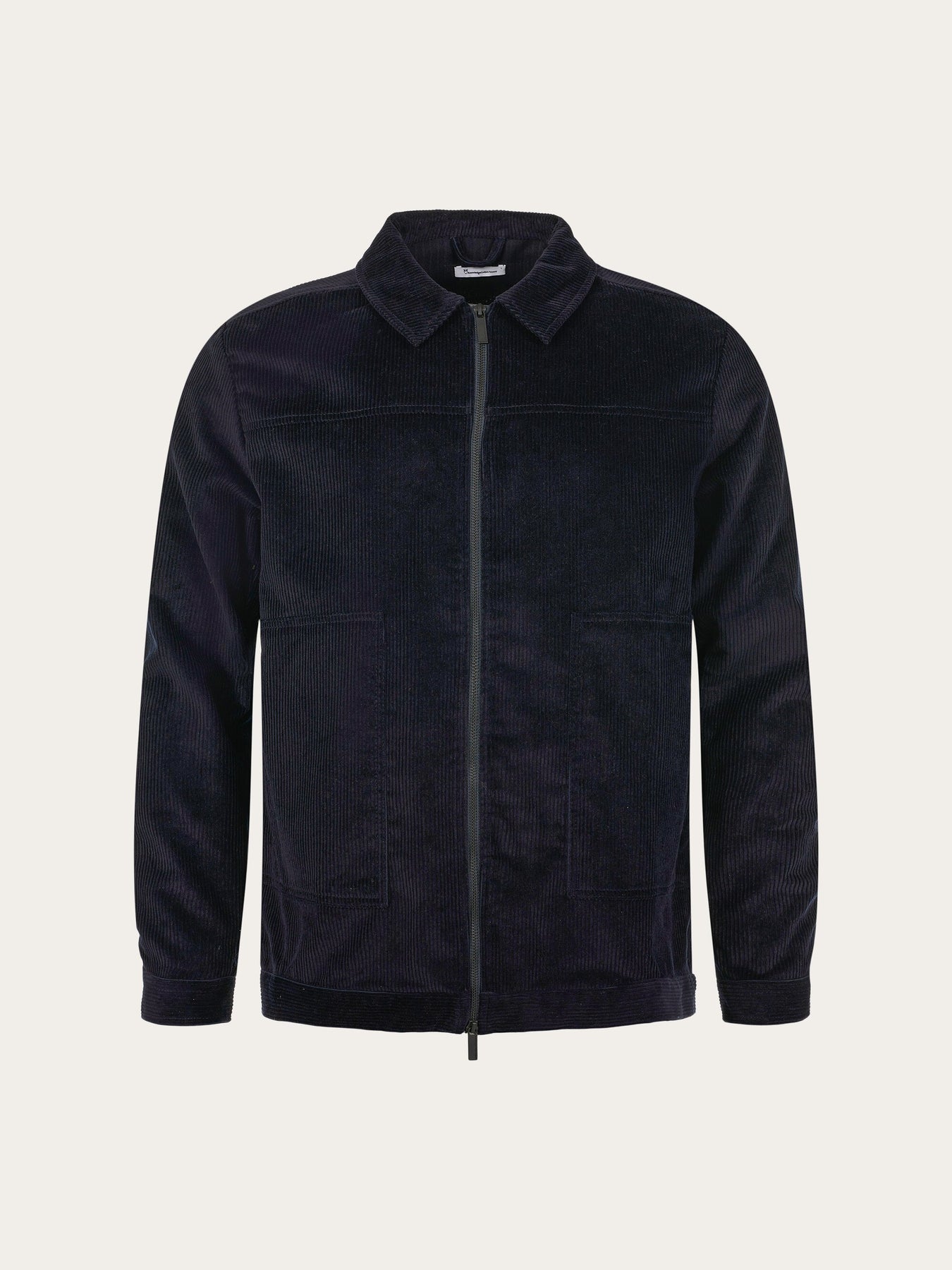 Veste marine en velours de coton bio - corduroy zip overshirt total eclipse