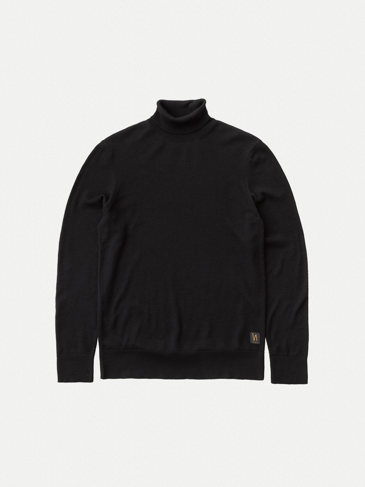 Pull col roulé noir en coton bio - Cornelis