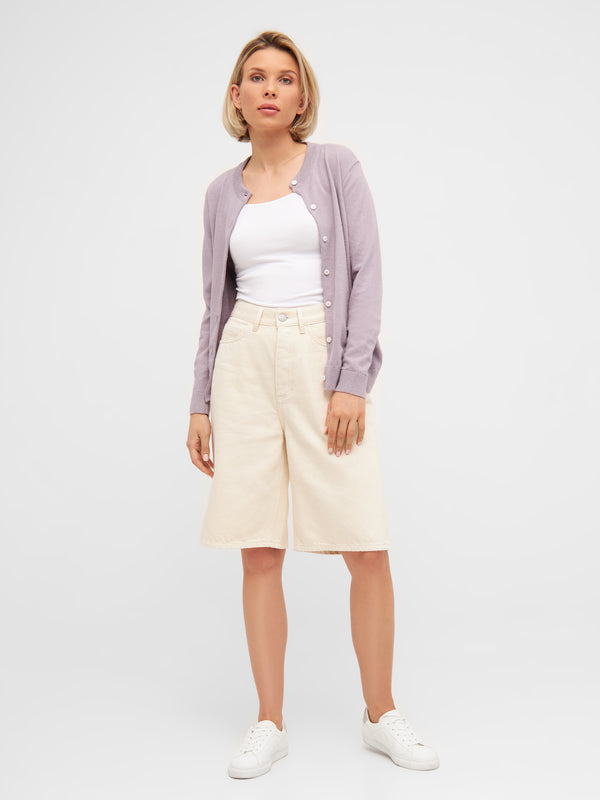 Cardigan en coton bio et chanvre | Violet "cotton hemp mix knit cardigan"