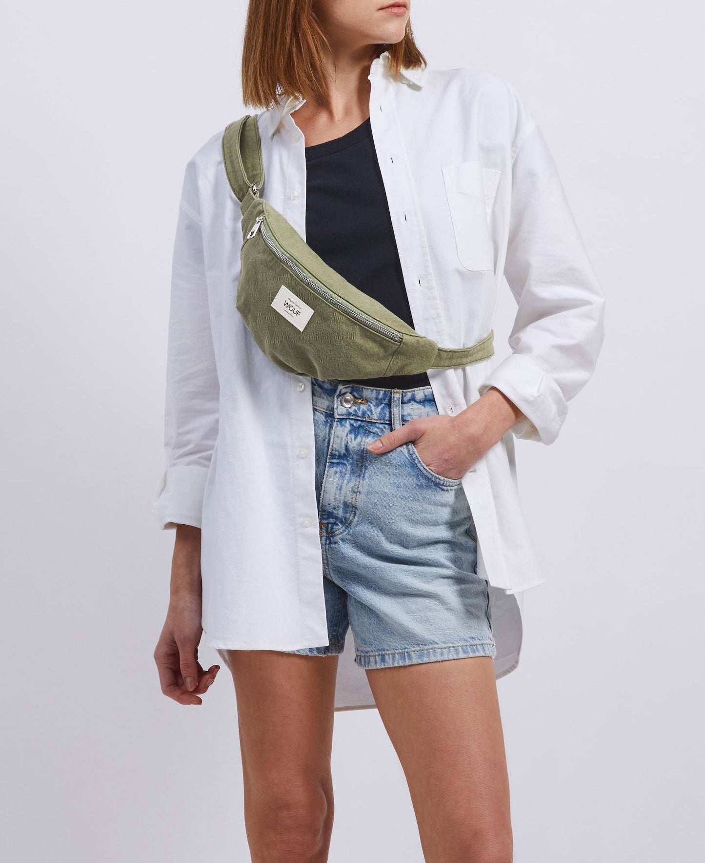Banane en denim en coton bio | Kaki "sunset waistbag kaki"