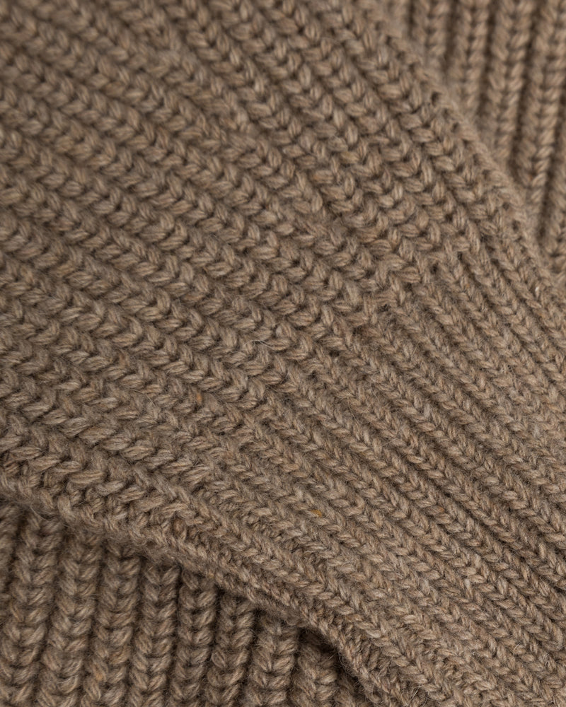 Pull maille en laine recyclée | beige "cropped knit sweater - soft clay"