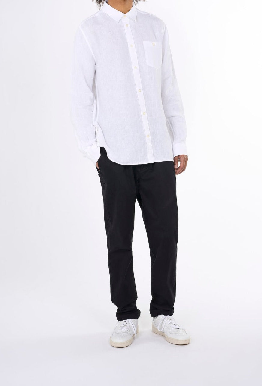 Chemise blanche en lin bio - custom fit linen shirt bright white