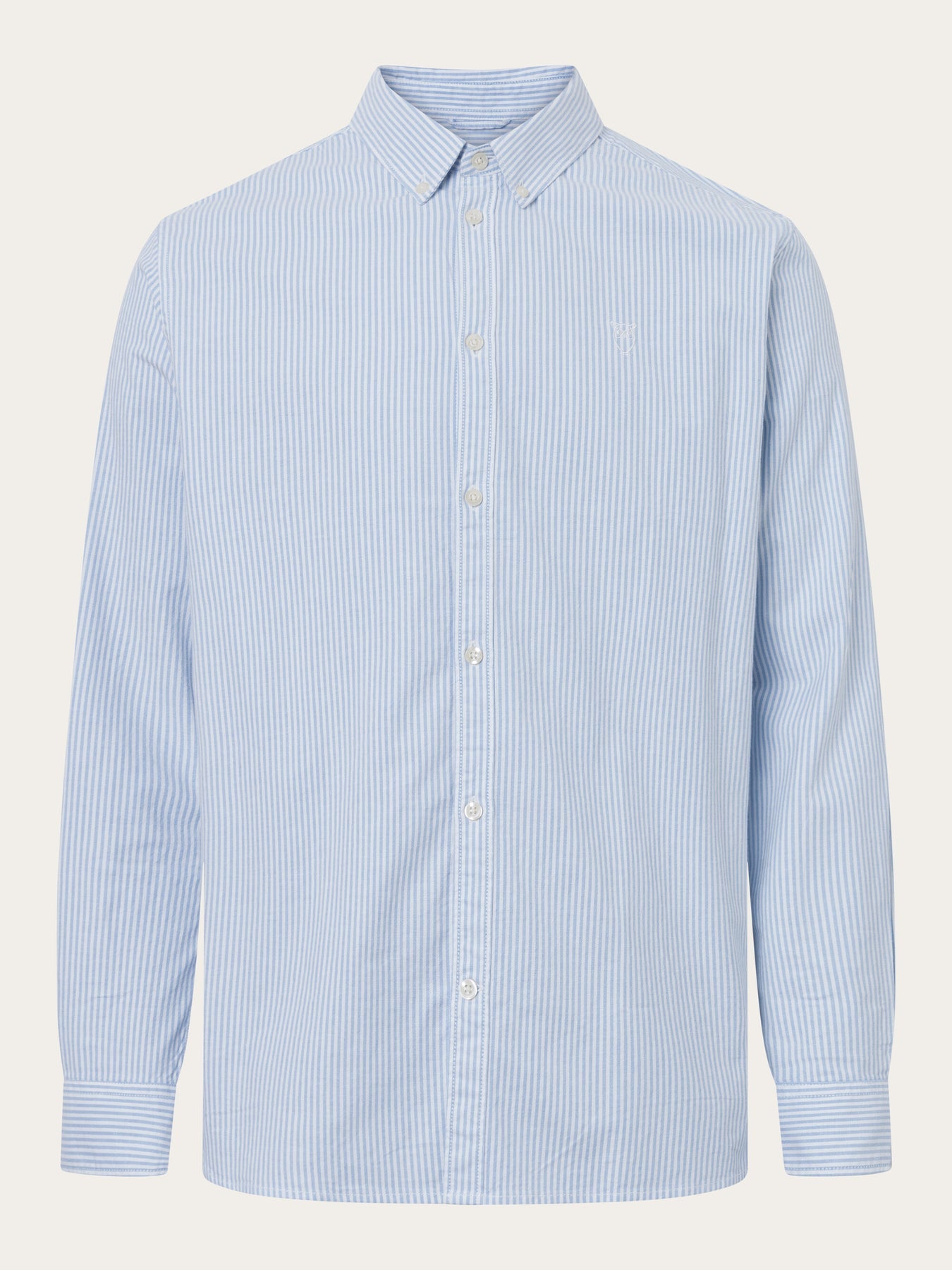Chemise à rayures en coton bio | bleu "striped oxford shirt lapis blue"