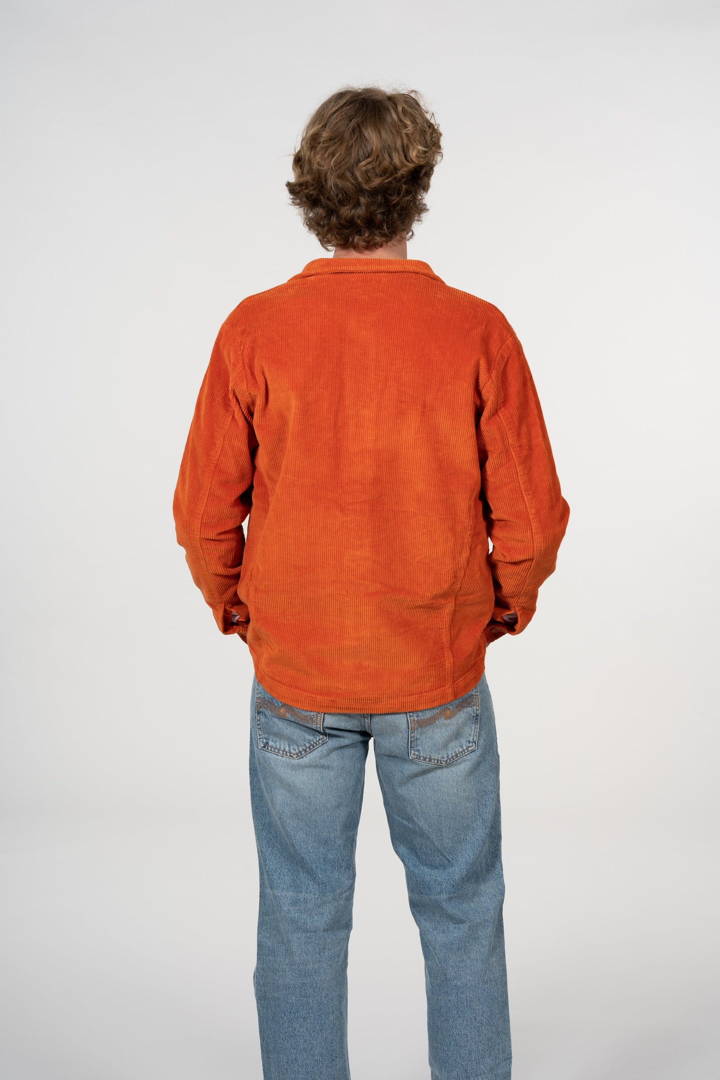 Veste orange en velours de coton bio - Pine Rust