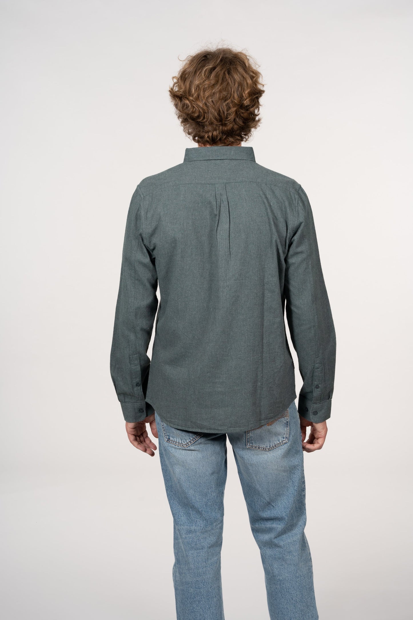 Chemise flanelle vert en coton bio - Elder Green Forest