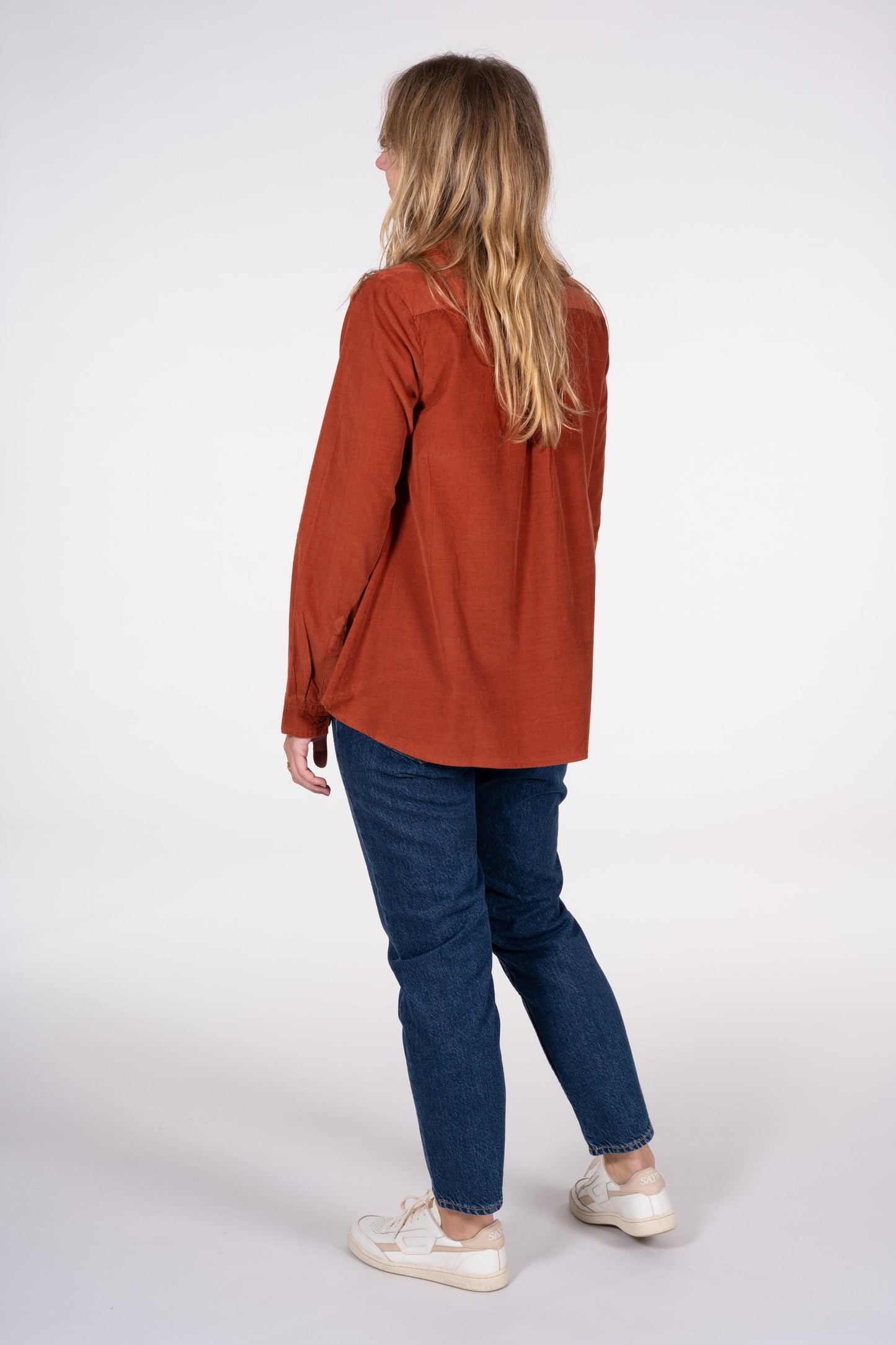 Chemise rouille velours fin en coton bio - JACINTA