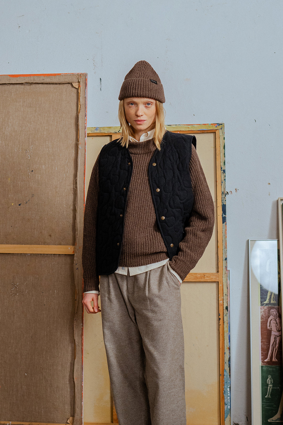 pull maille en laine recyclée | marron 'women's knit sweater rosewood"
