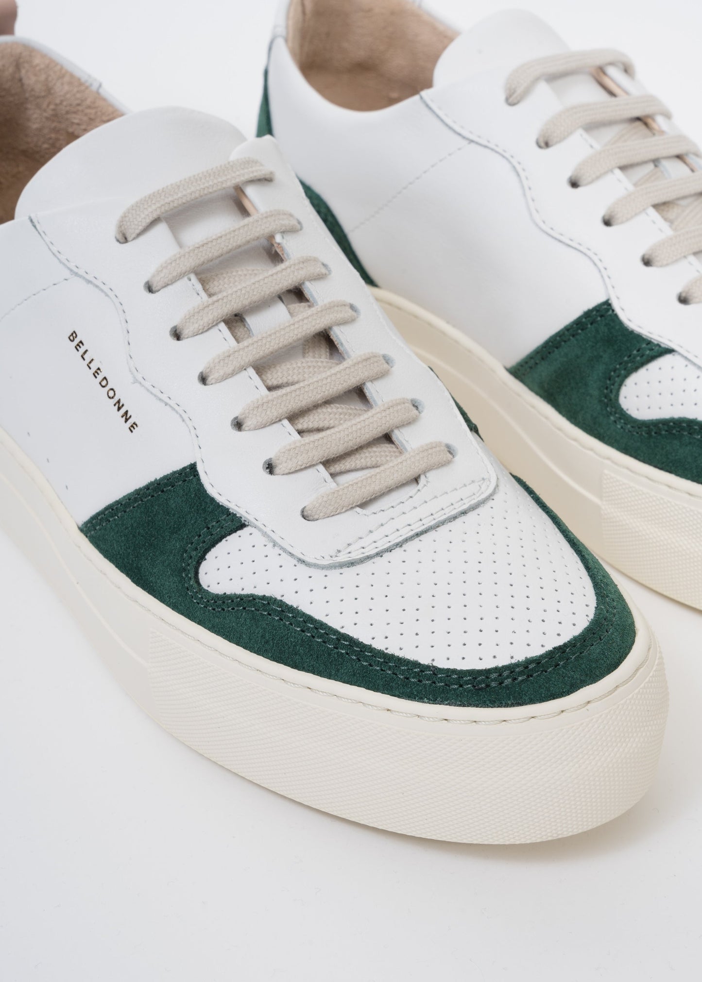 Baskets basses en cuir certifié | vert "playground campus green"