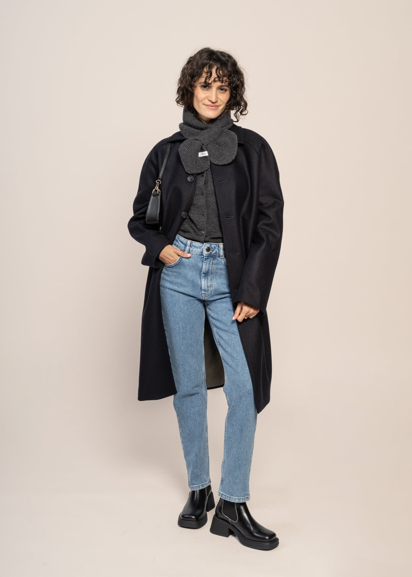 Manteau en laine et cachemire recyclés | bleu "mac mayfair - midnight blue"