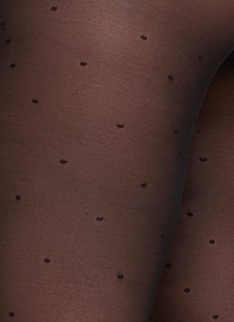 Collants 40 deniers à pois en recyclé | noir "doris dot"