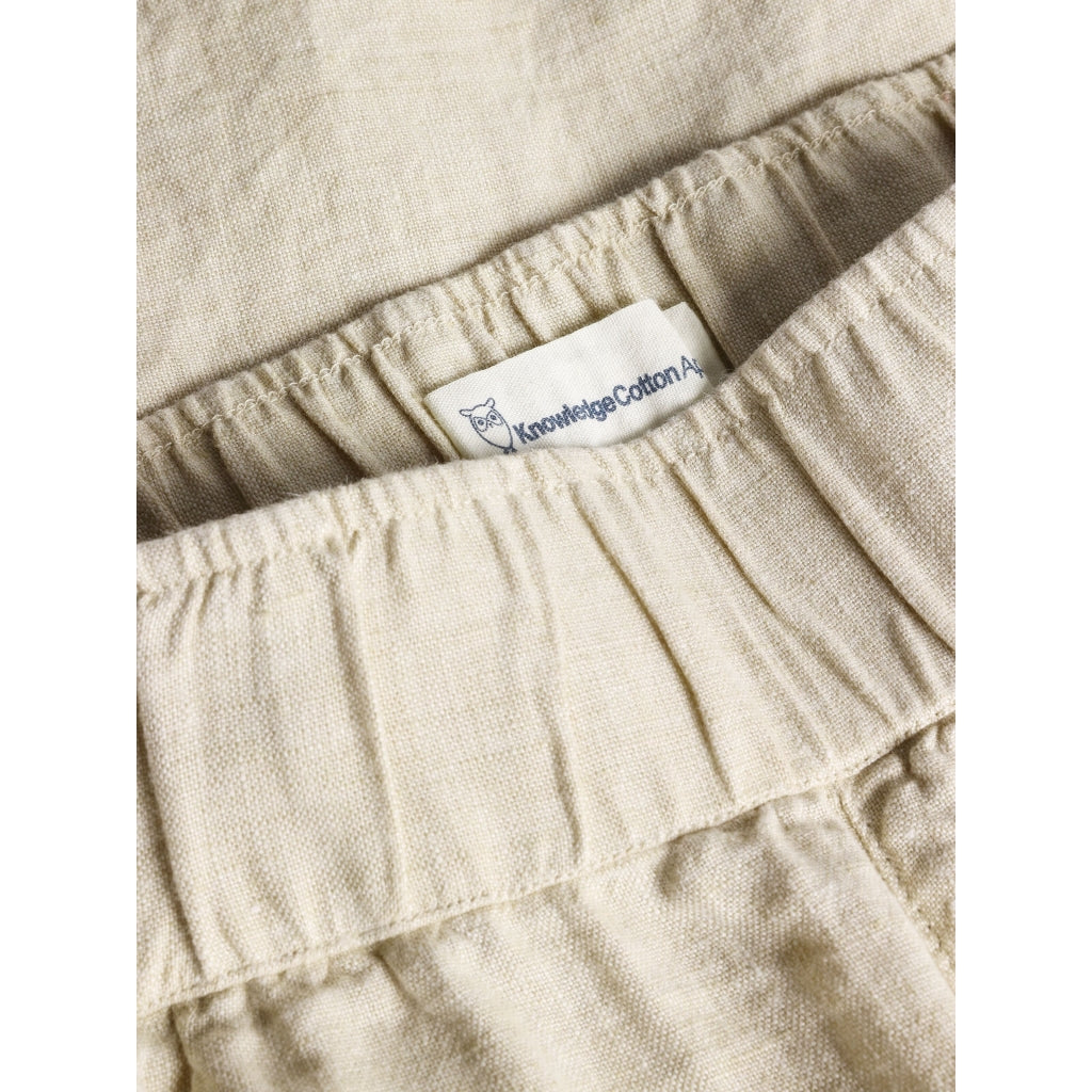 Short maxi ample en lin biologique | beige "eve culotte high-rise wide linen short light feather grays"