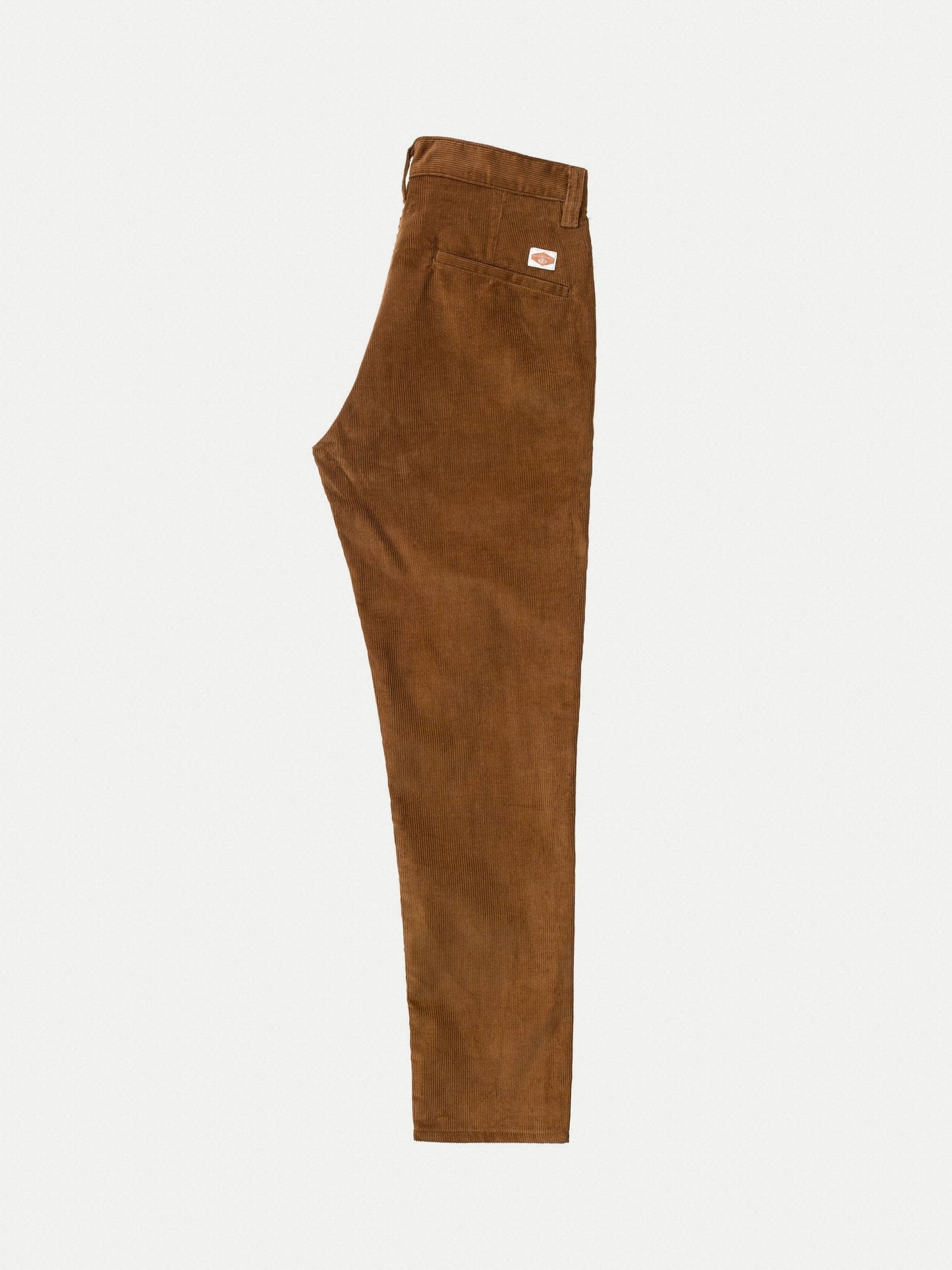 Pantalon fuselé marron en velours côtelé de coton bio - easy alvin oak corduroy