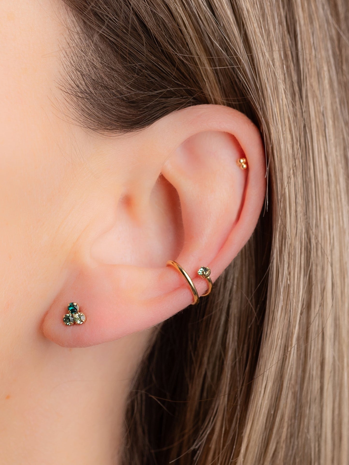 Bague d'oreille en plaqué or certifié | doré "ernest kaki"