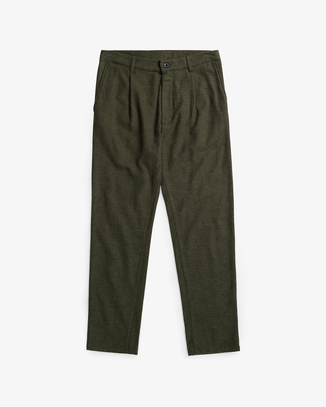Pantalon droit flanelle en coton bio | vert "everyday flannel pant - moss green"