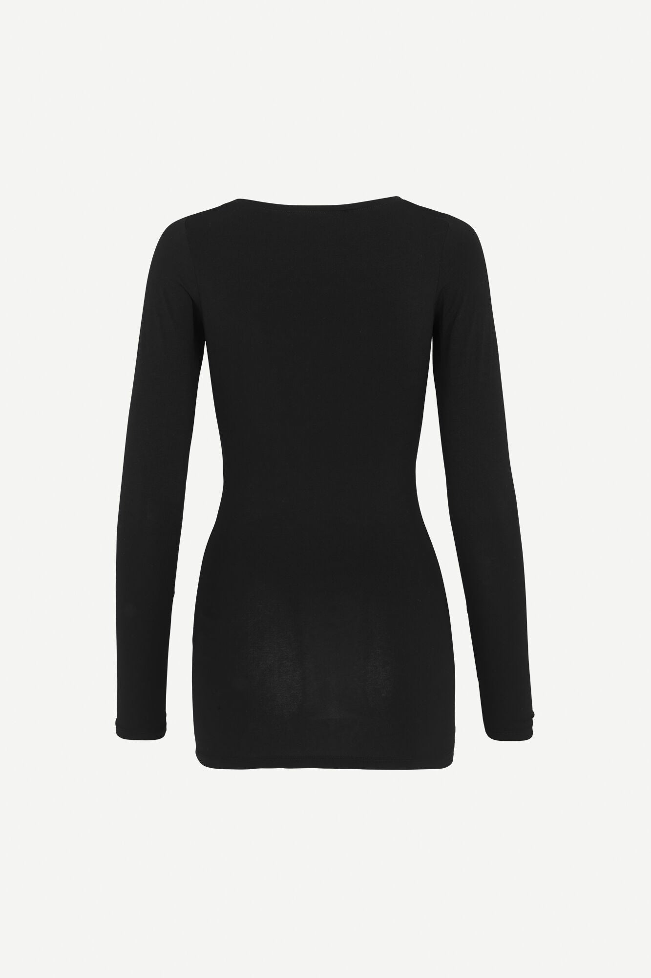 T-shirt manches longues col rond en tencel et coton bio | noir "sik solid black"