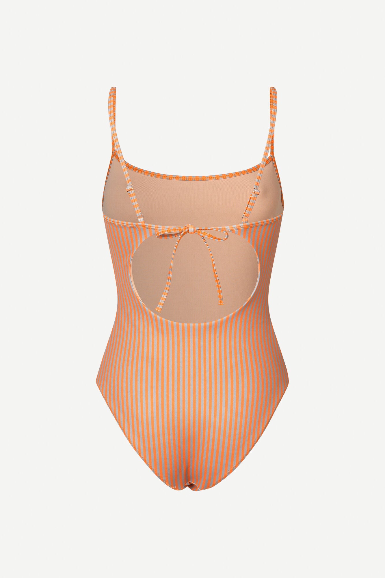 Maillot une pièce rayé orange en recyclé - leah swimsuit - orange st.