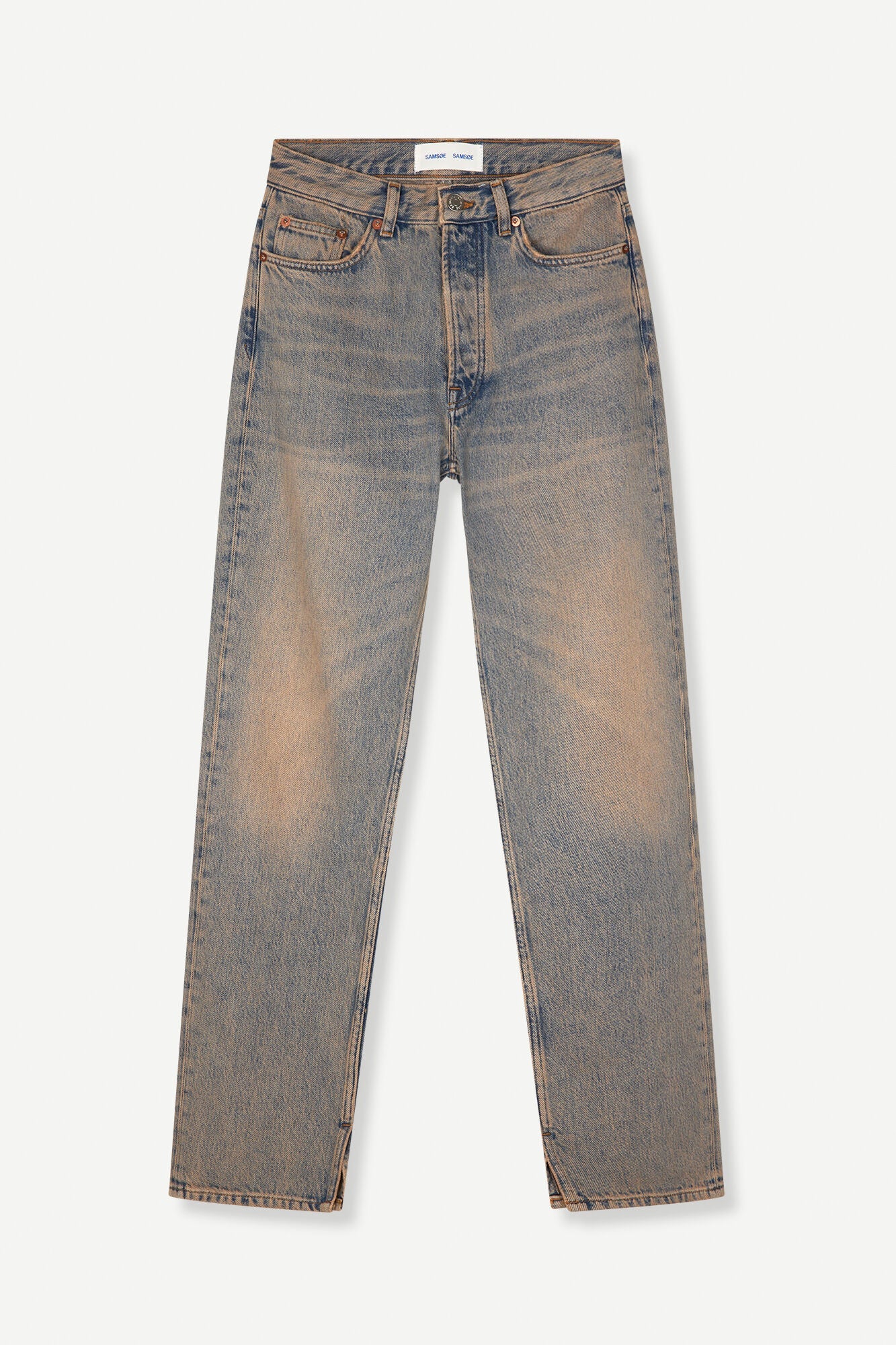 Jean droit en coton bio et recyclé | Bleu délavé "susan jeans split seam desert dust"