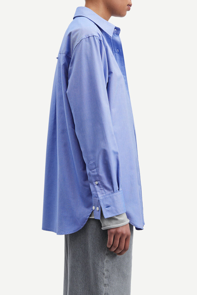 Chemise ample en coton bio | bleu "Lova shirt 15041 oxford blue"