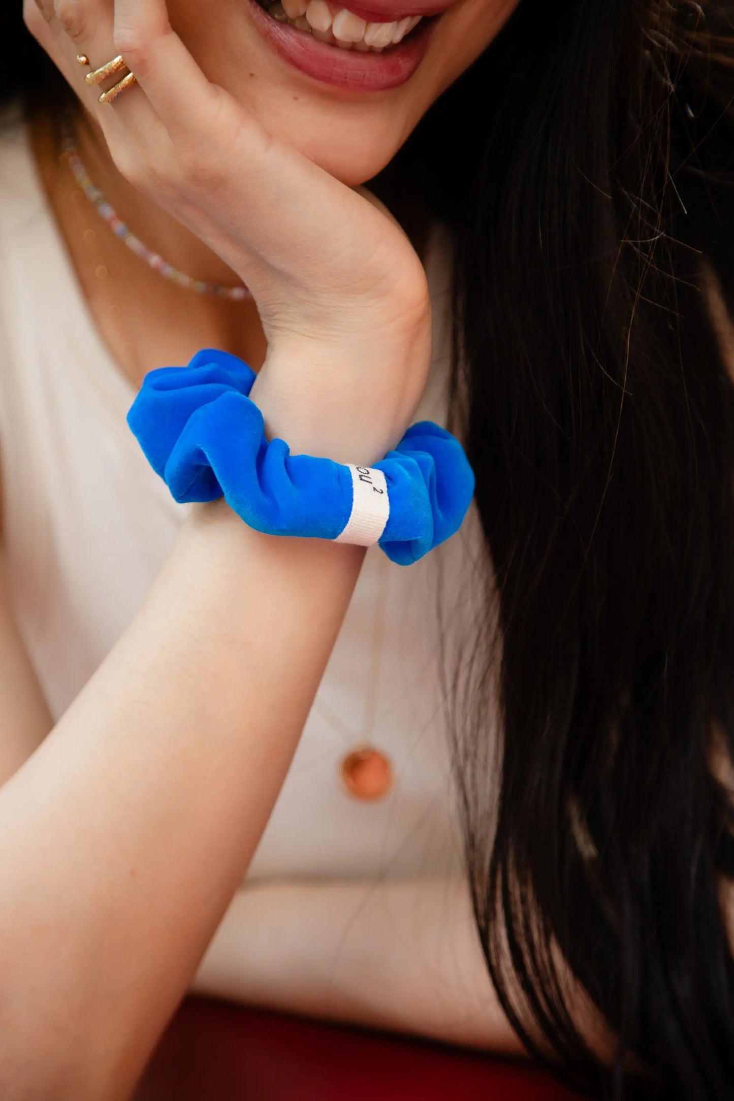 Chouchou en velours upcyclé | Bleu roi "velours bleu roi"