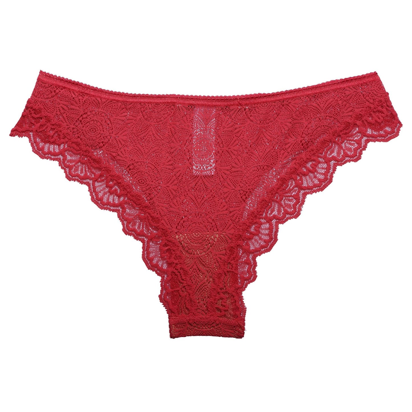 Culotte rouge en dentelle recyclée - fabienne