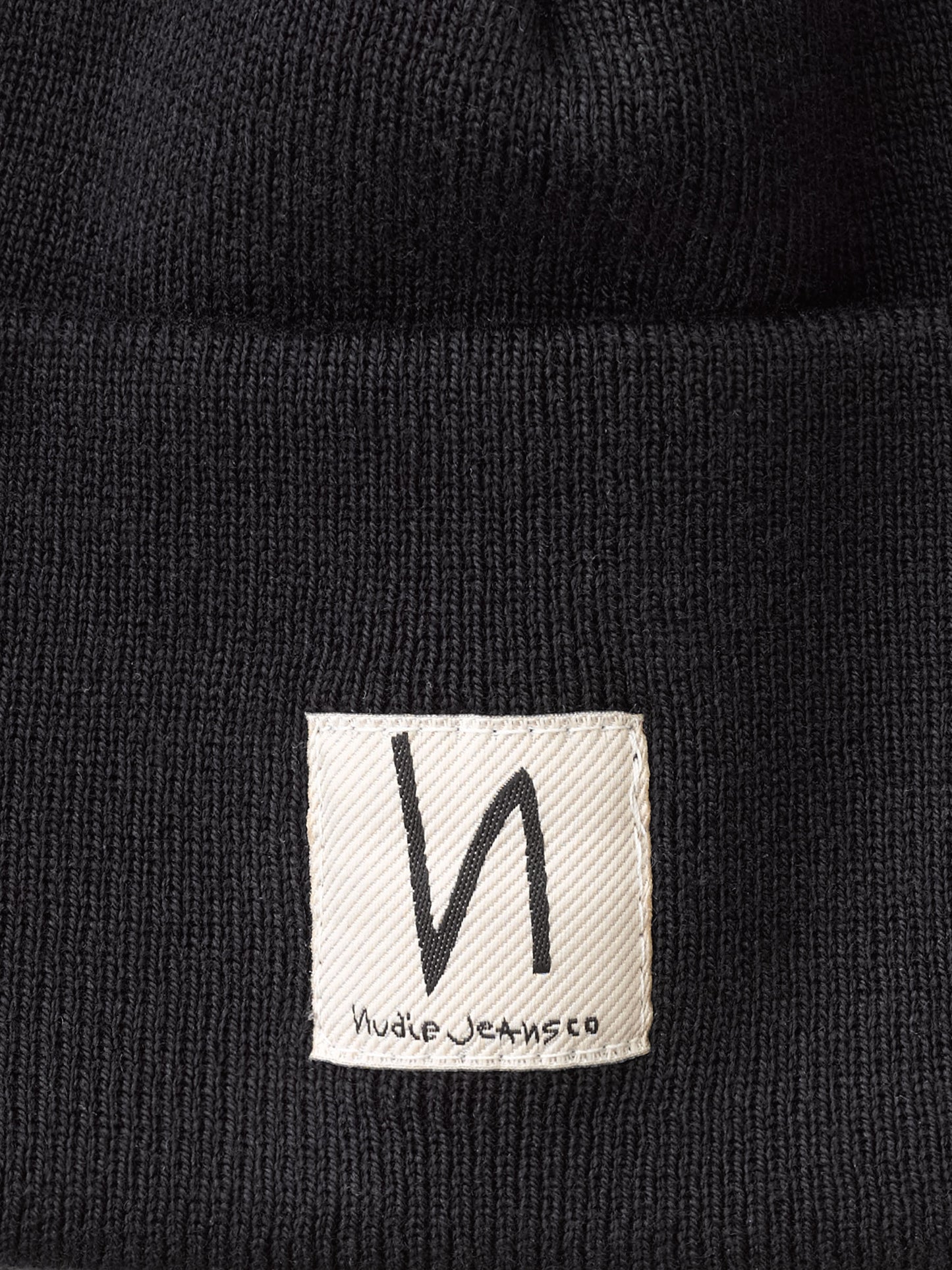 Bonnet noir en coton bio - Falksson Beanie black
