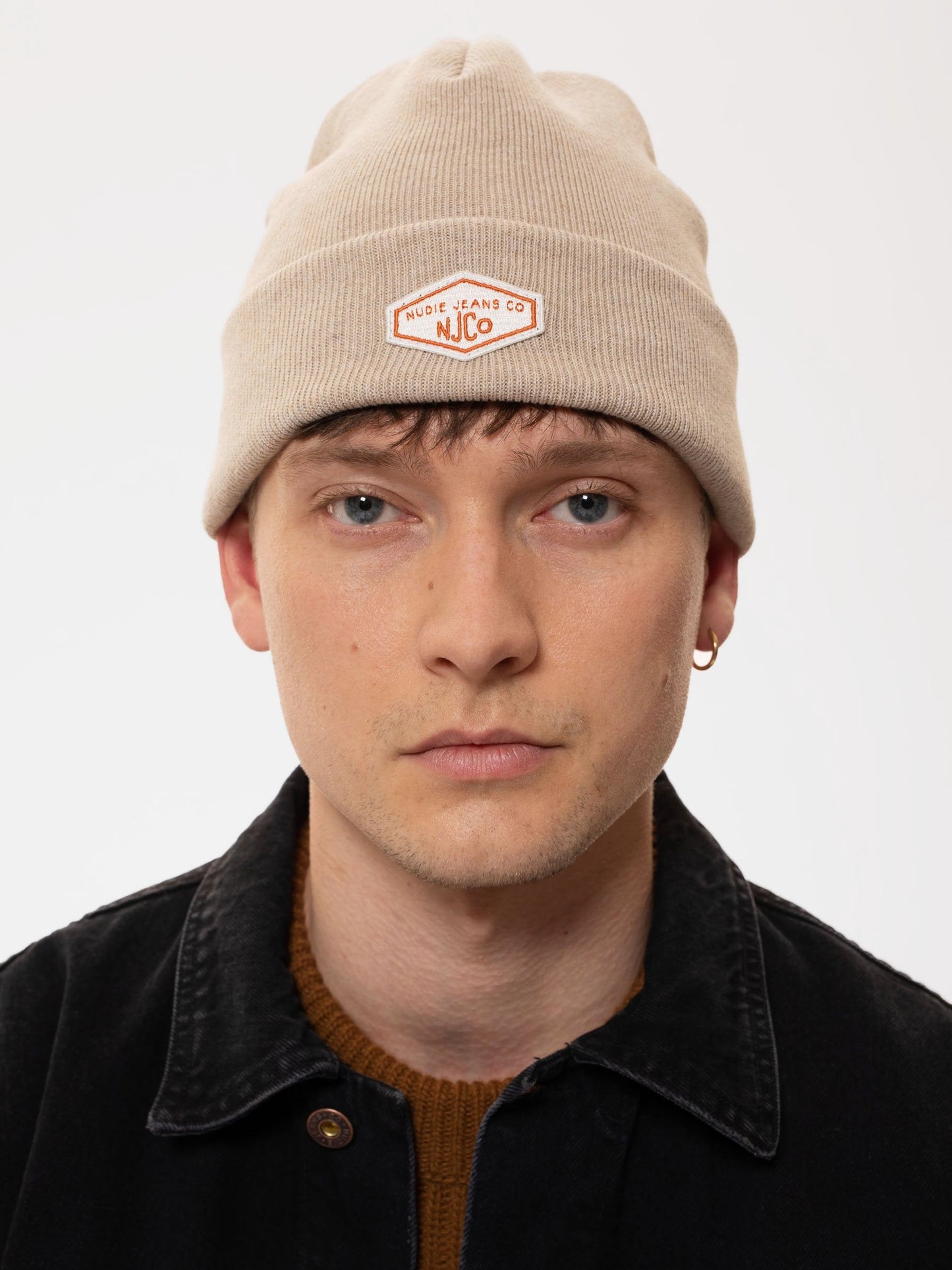 Bonnet beige en coton bio - falksson beanie njco beige