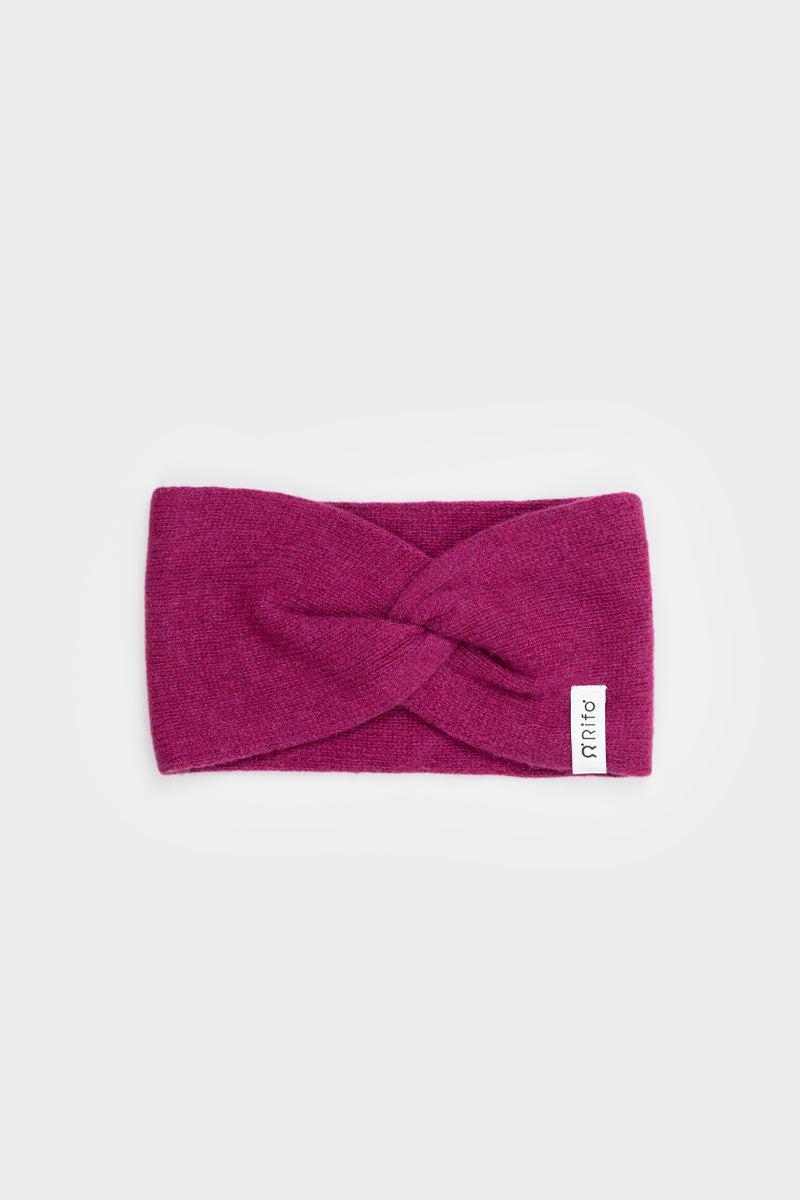 Bandeau en cachemire recyclé | rose "nadia - rosa ciclamino"