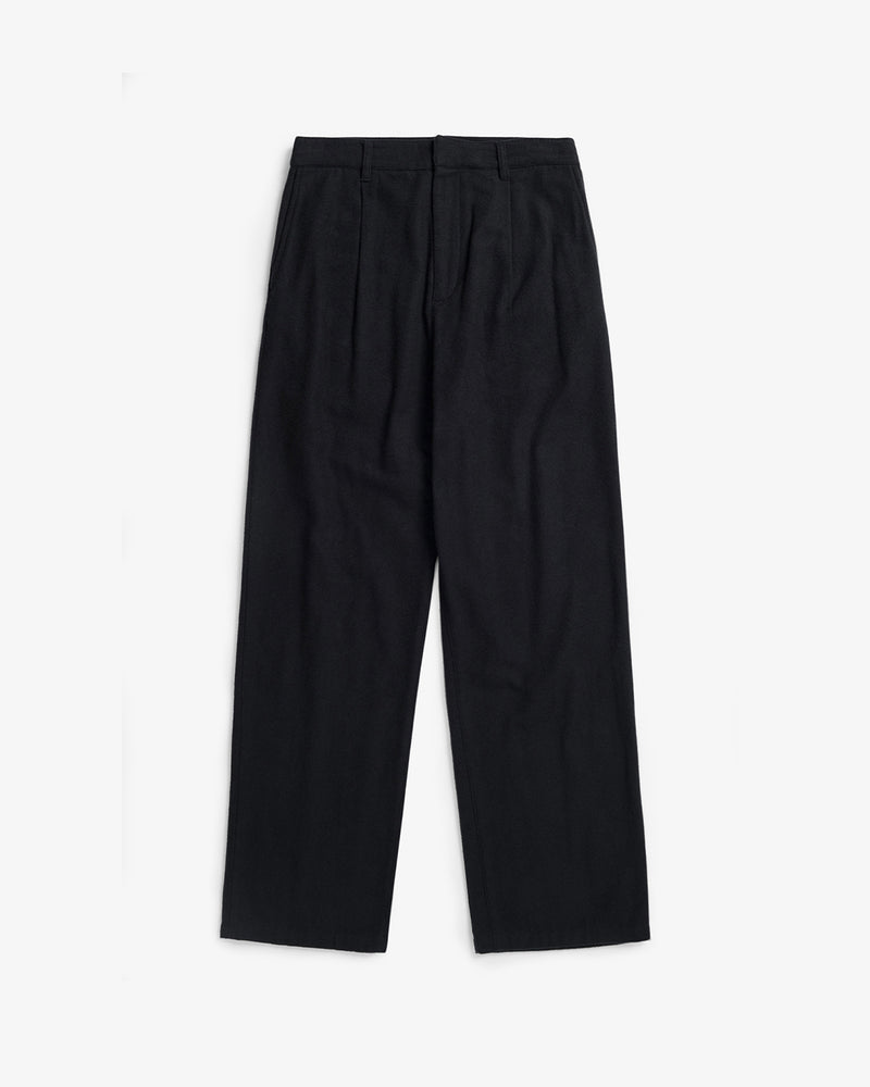 Pantalon ample flannelle en coton bio | noir "flannel pantalone - true black"