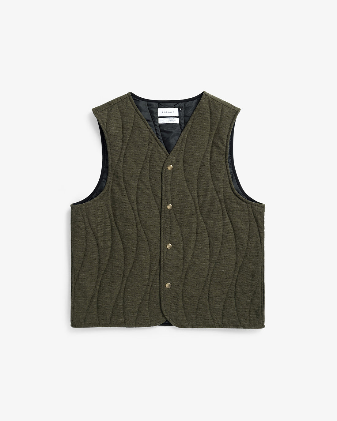 Veste sans manches matelassée flanelle en coton bio | vert "flannel quilt vest - moss green"