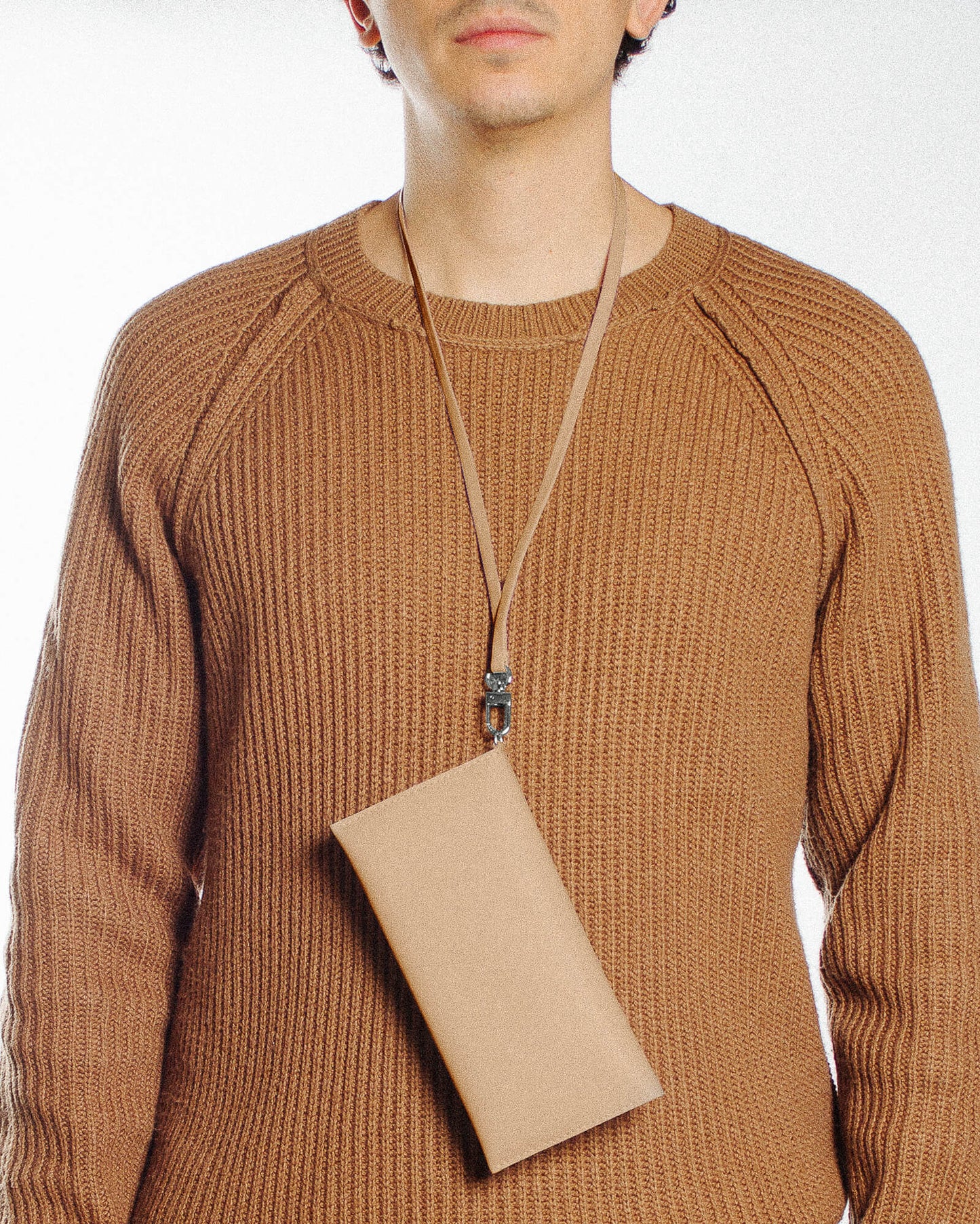 Portefeuille beige en matières recyclées - flat purse beige