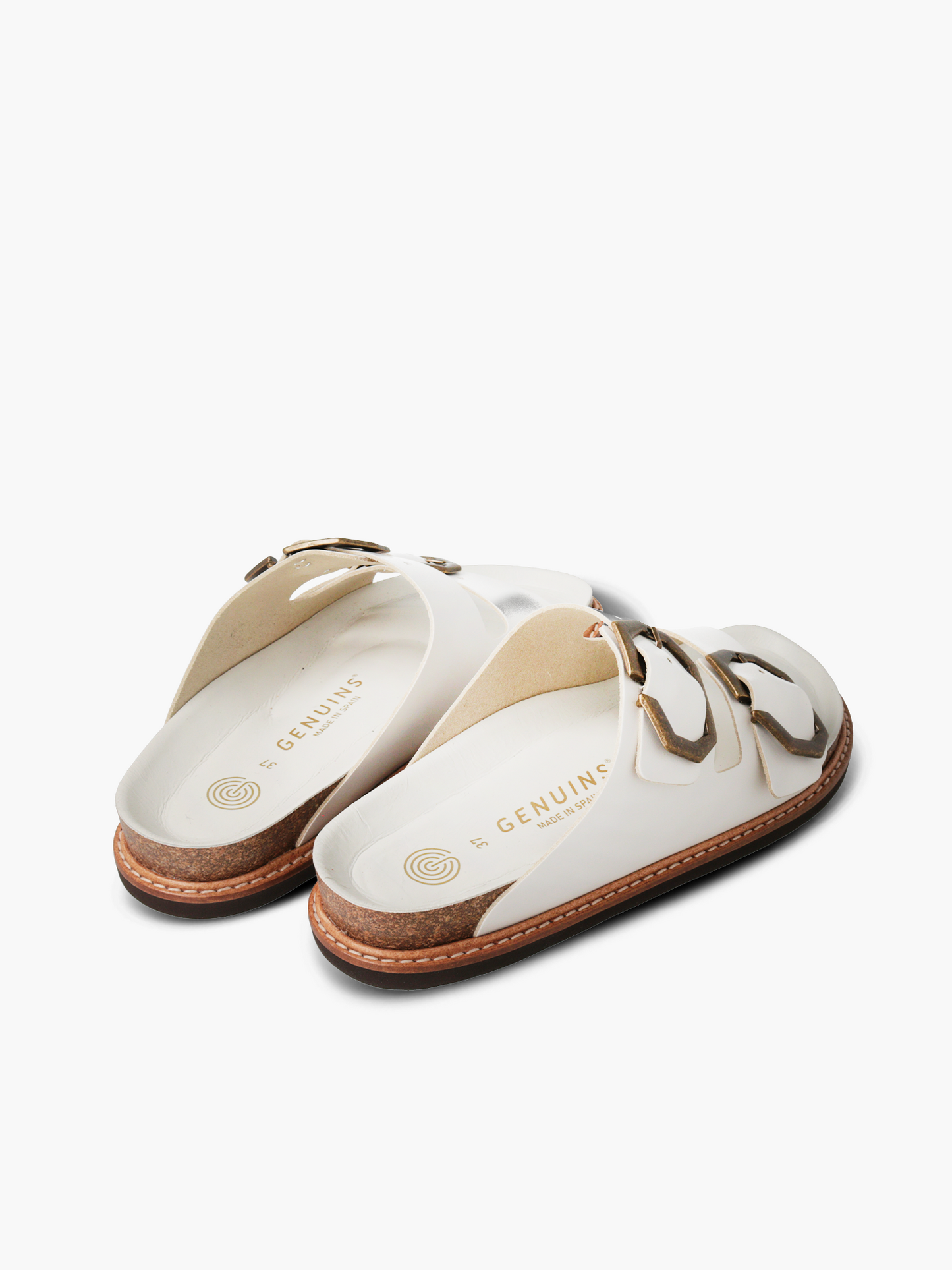 Sandales en cuir certifié | Blanc "galia leather white"