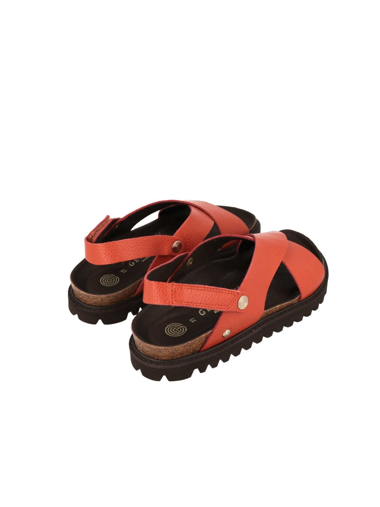 Sandales en cuir certifié | Orange "fibonacci leather orange"