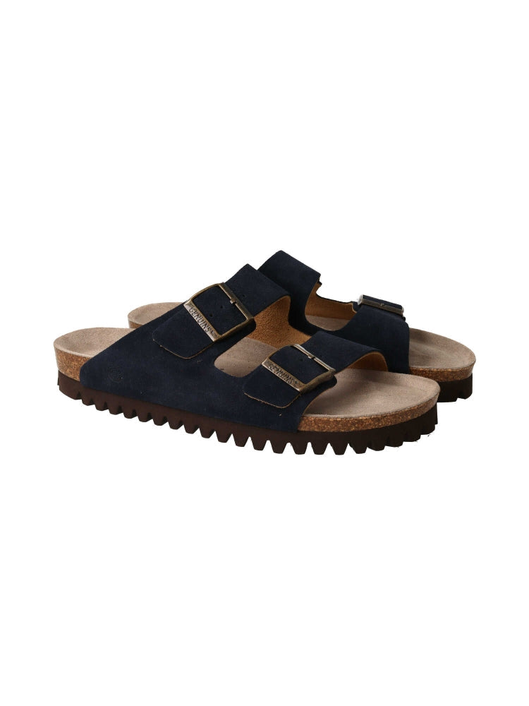 Sandales en cuir suède certifié | marine "hawaii velour navy"