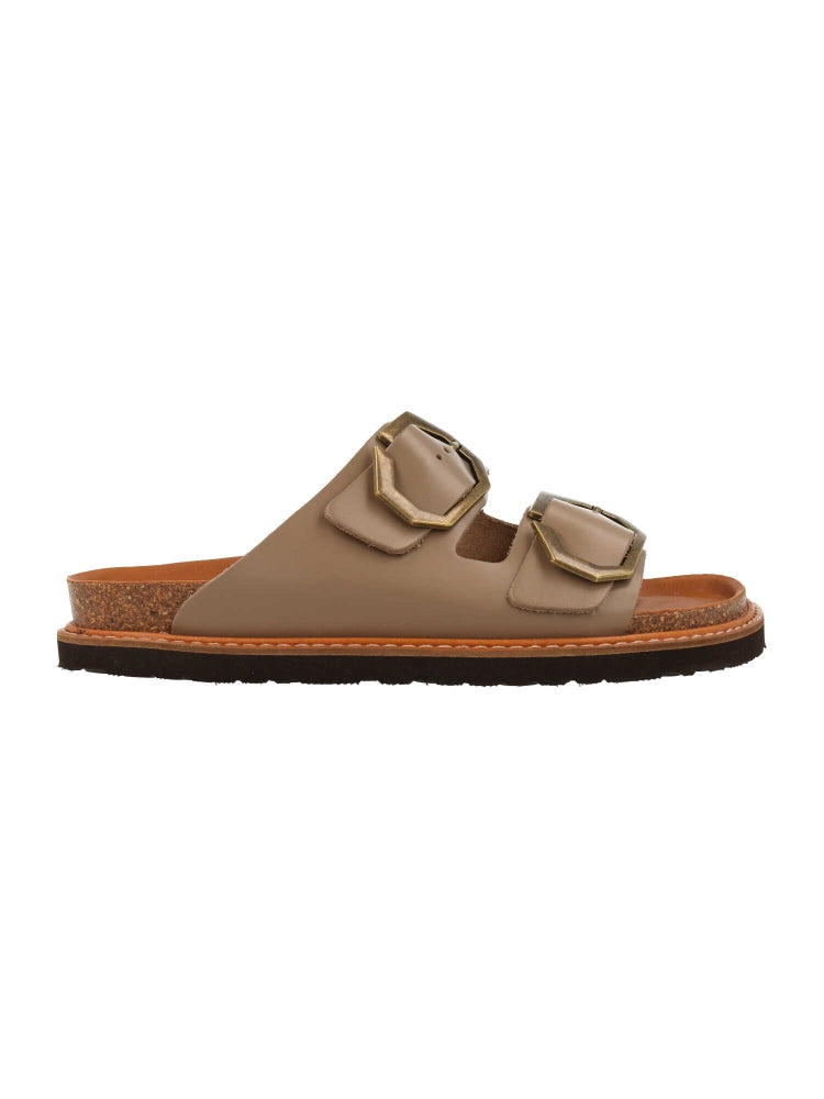 Sandales en cuir certifié | marron "galia leather chocolate"