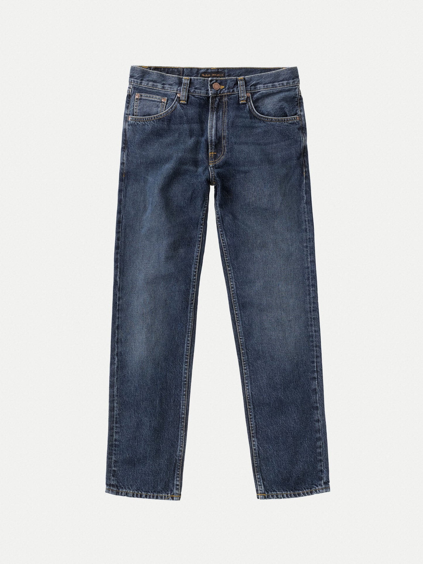 Jean droit bleu foncé en coton bio et recyclé - Gritty Jackson Blue Slate