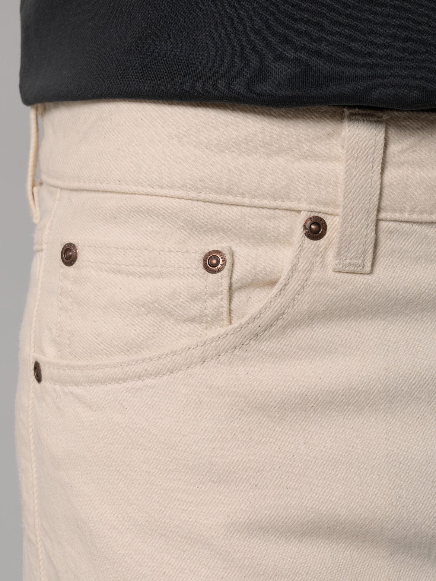 Jean droit écru en coton bio non teinté - gritty jackson soft cream
