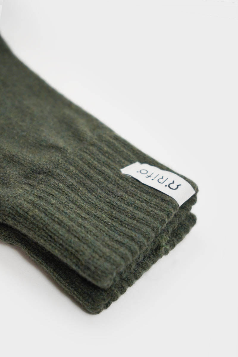 Mitaines en laine recyclée | vert "sasha - green foresta"
