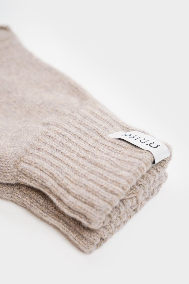 Mitaines en laine recyclée | beige "sasha - beige sabbia"
