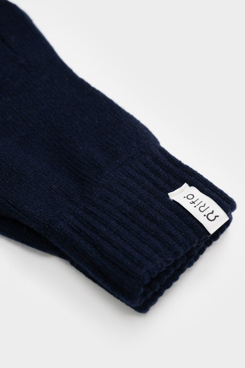 Gants homme en cachemire recyclé | marine "guanti pier paolo blue mora"
