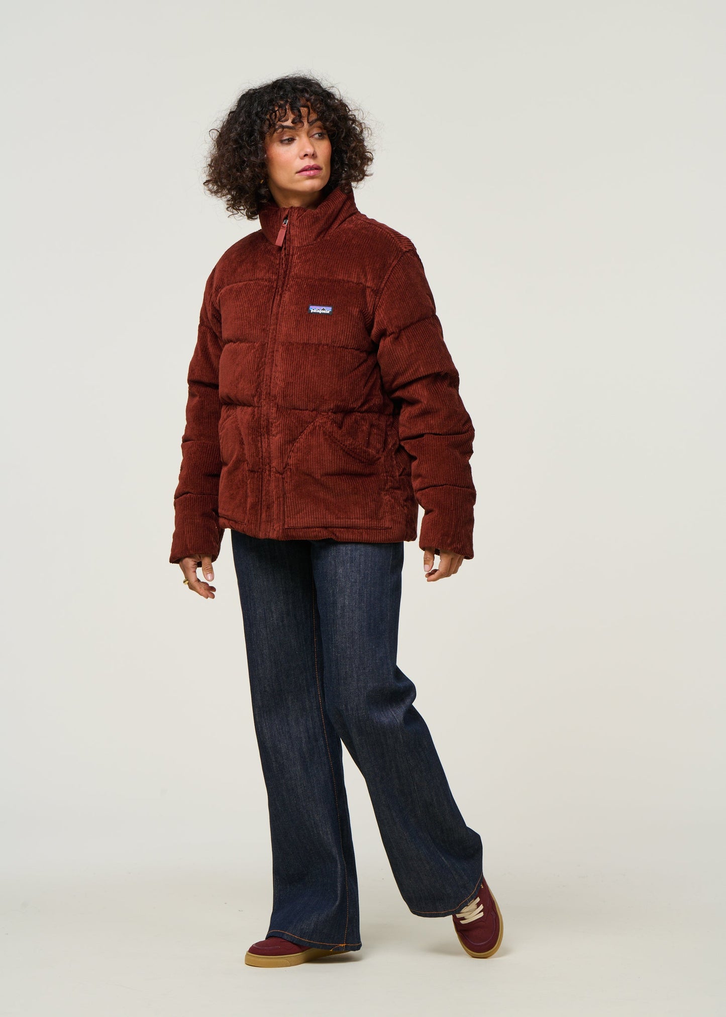 Doudoune velours en matière recyclée | marron "w's cord fjord jkt - dvl"