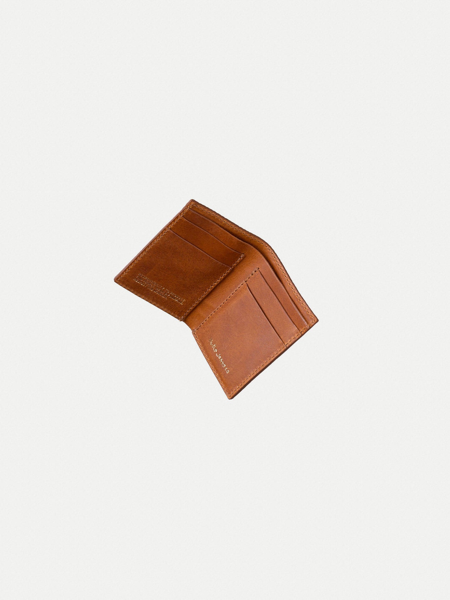 Porte carte en cuir à tannage végétal - hagdahl wallet faux reptile cognac