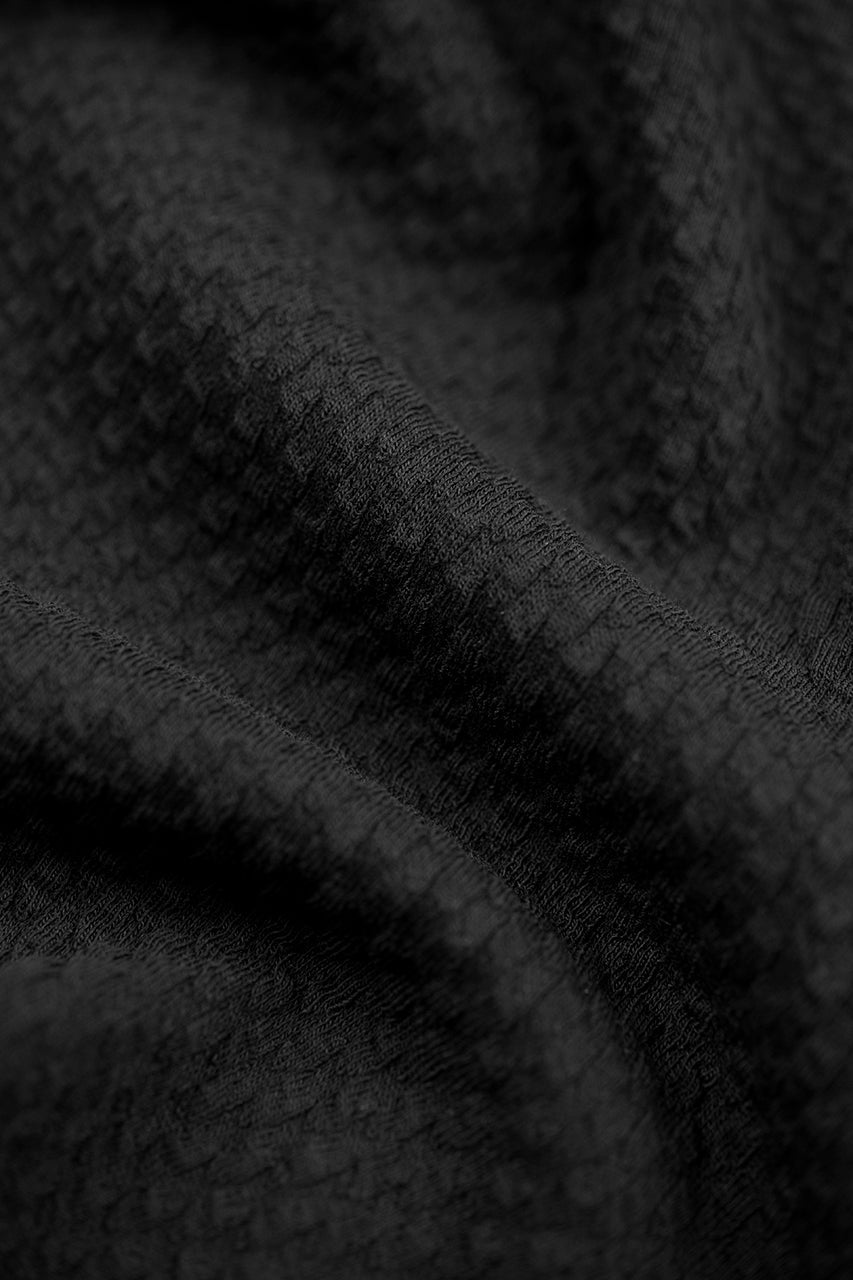 Robe pull col zippé en coton bio | noir "half zip waffle dress black"