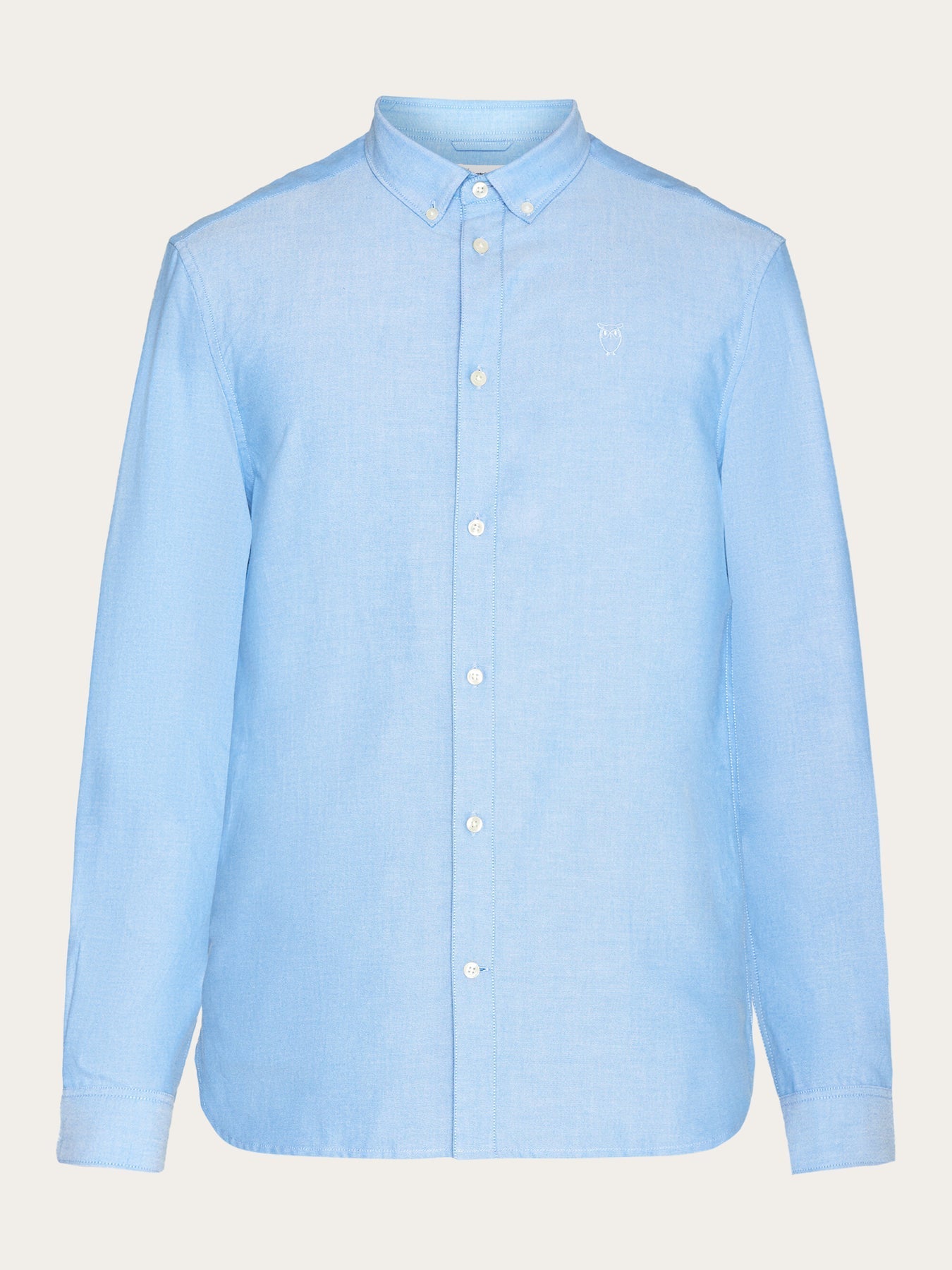 Chemise en coton bio | bleu "harald small owl oxford regular fit shirt lapis blue"